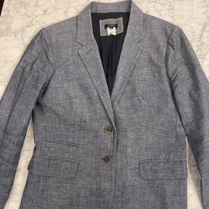 J.Crew Chambray Denim Blazer Women's Size 6